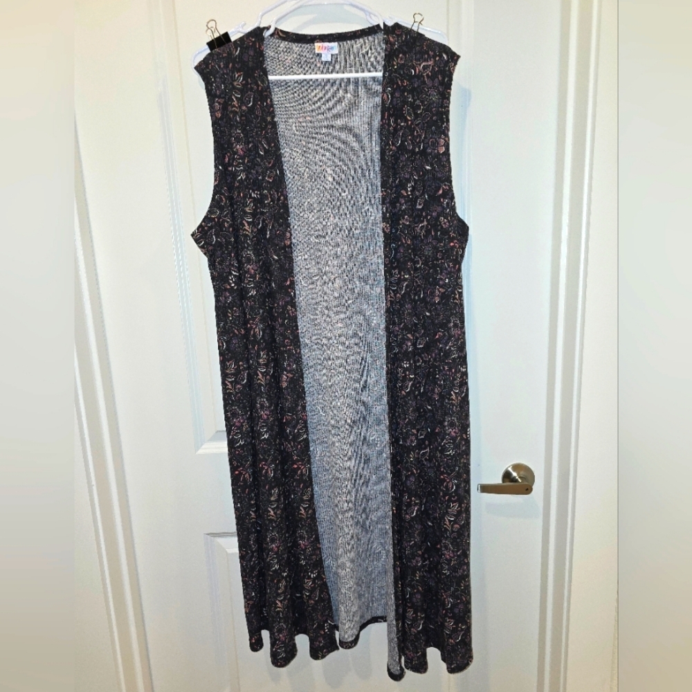 Floral Black Duster Vest, LulaRoe Duster, Womens vest